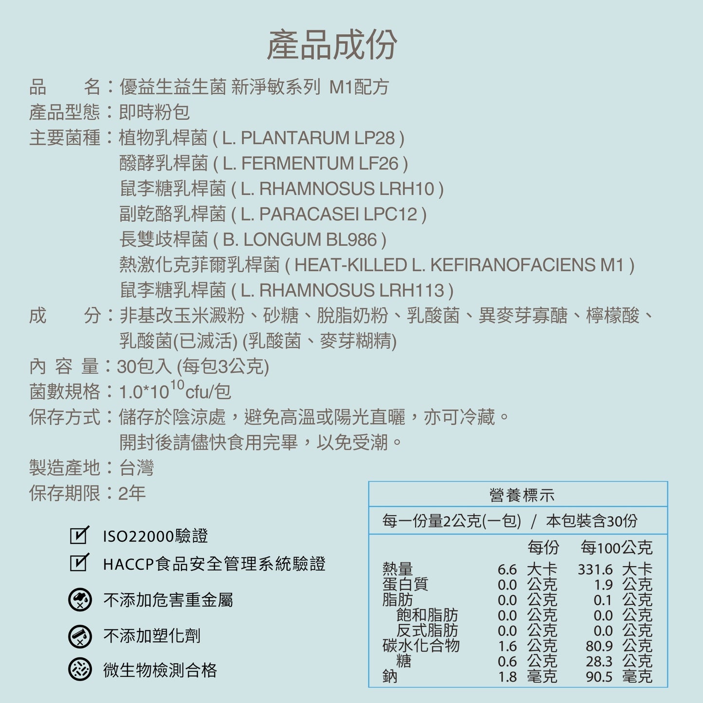 【Urbios優益生】新淨敏系列 M1配方:LP28防護專利益生菌
